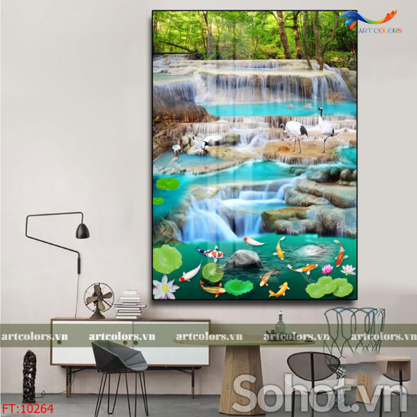 Tranh gạch khổ đứng phong cảnh trang trí