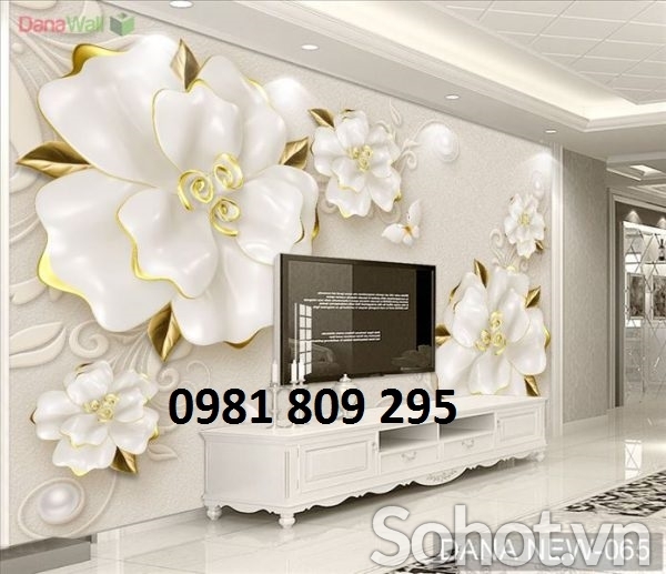 Tranh gạch 3d hoa ngọc - tranh phòng khách
