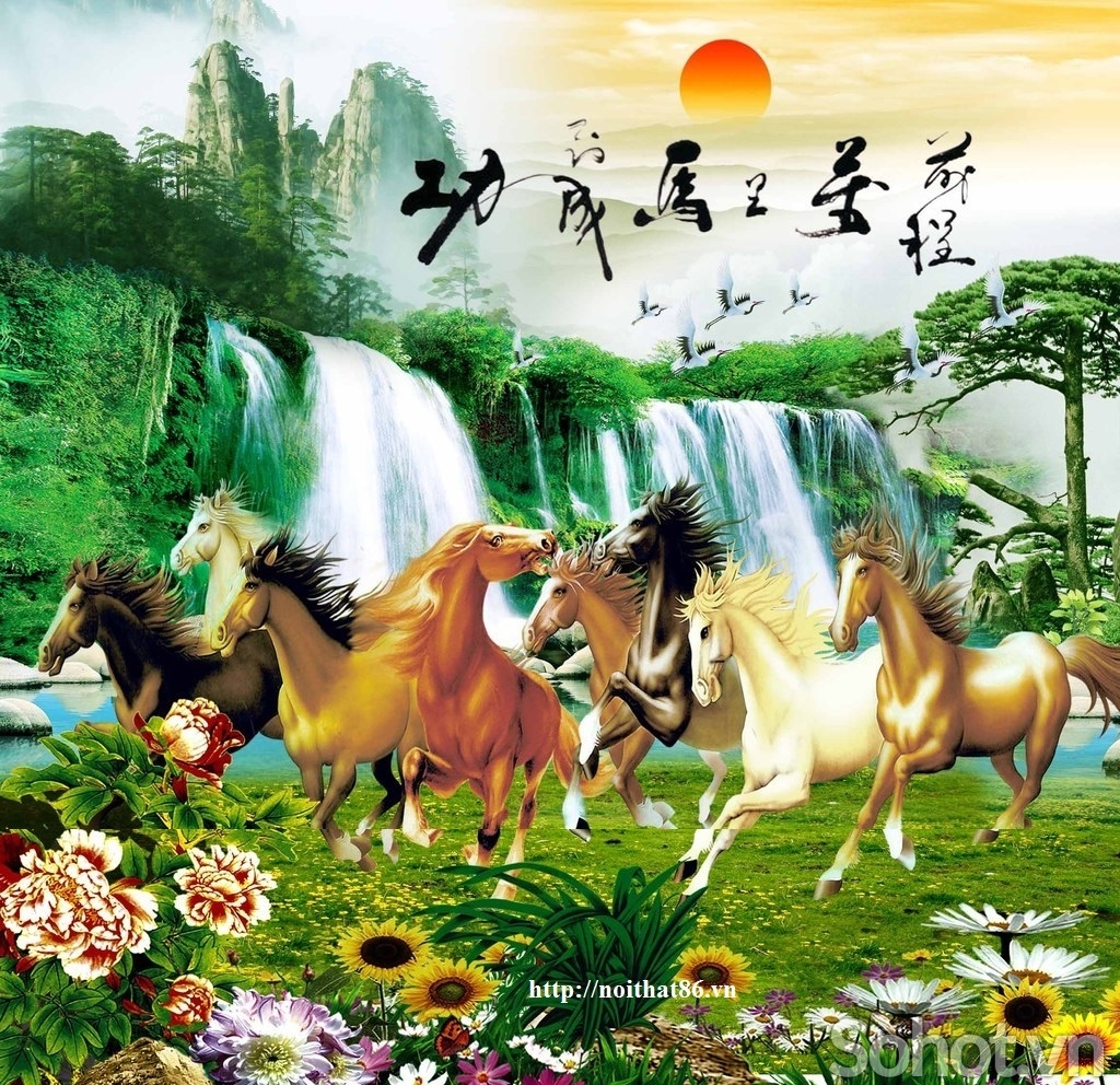 Tranh gạch men mã đáo thành công HP28