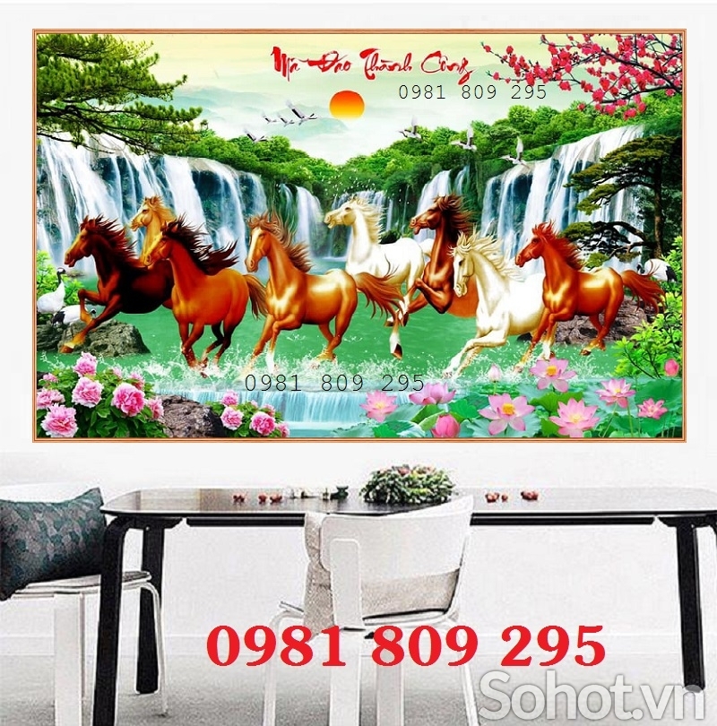 Tranh mã đáo thành công , gạch 3d JP553