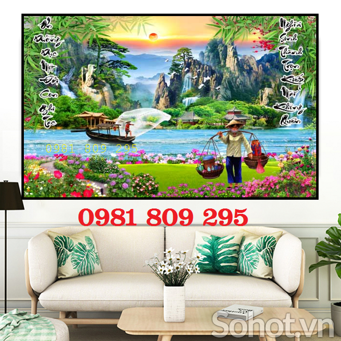 Tranh gạch 3d thiên nhiên giao hòa