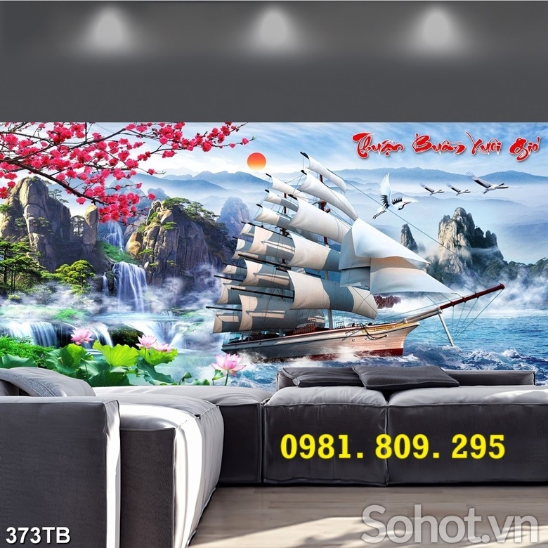 Tranh gạch , gạch 3d phòng khách HN229