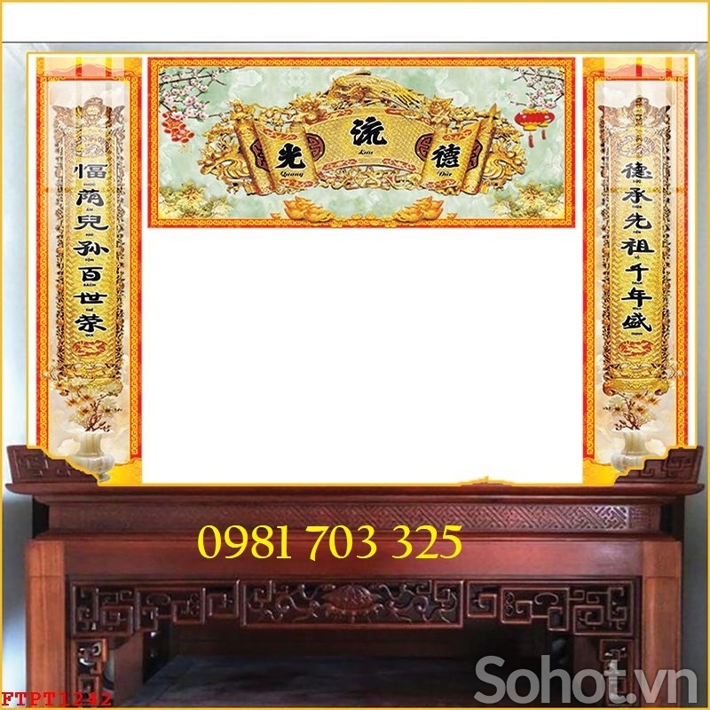 Gạch 3D đẹp trang trí phòng thờ