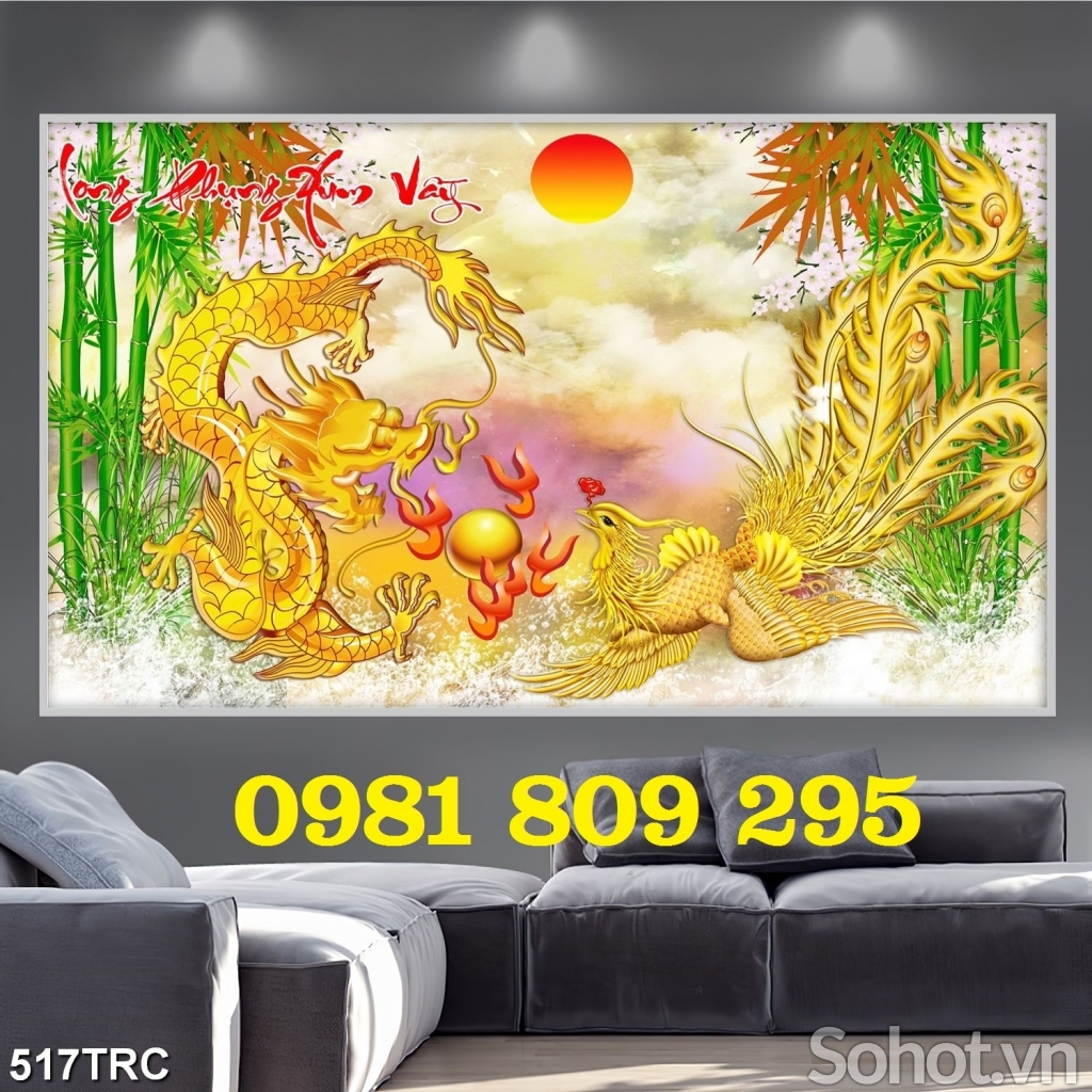 Gạch tranh 3d rồng , long phụng