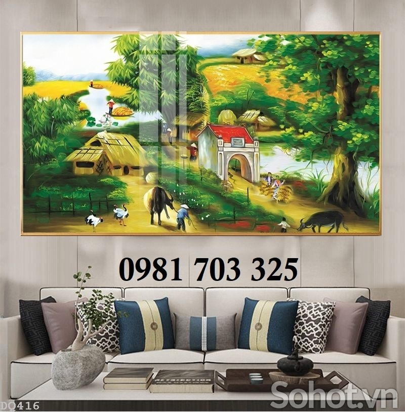 Gạch tranh phong cảnh đồng quê 3D