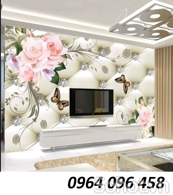 Tranh gạch 3d hoa sứ ngọc - RUNV55