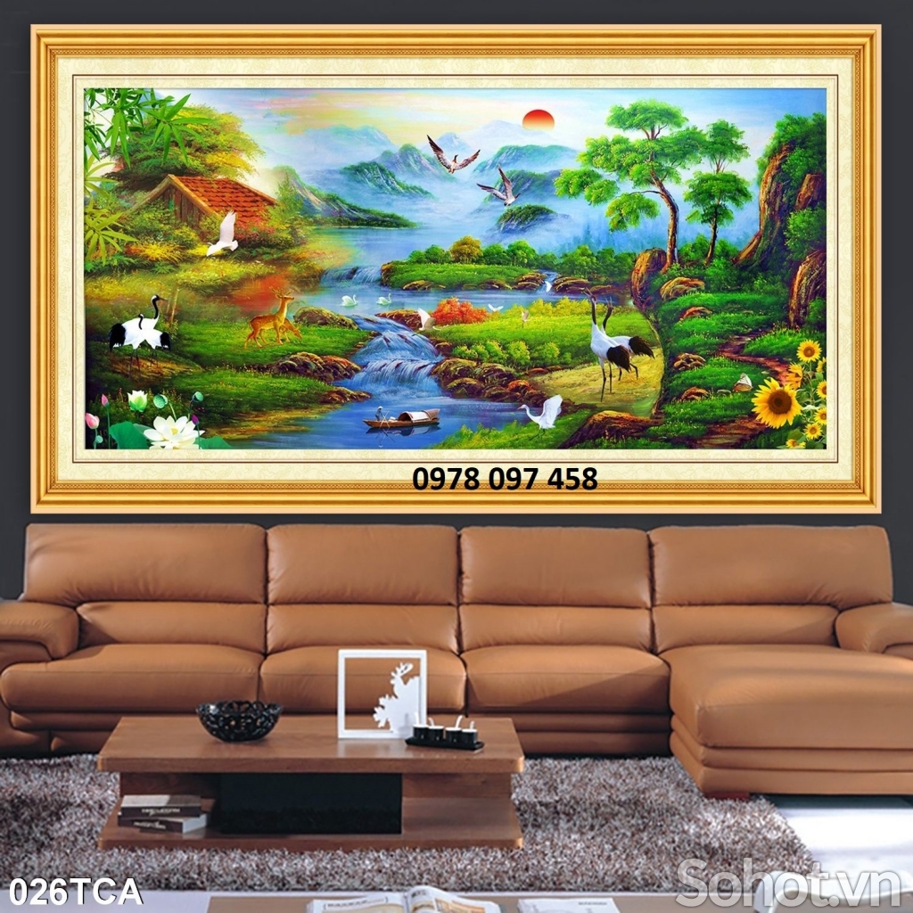 Tranh 3D ốp tường - tranh gạch giả sứ ngọc