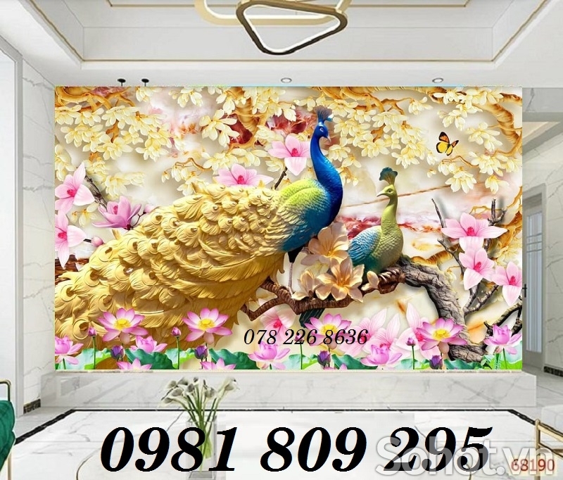 Tranh cao cấp -, tranh gạch chim công