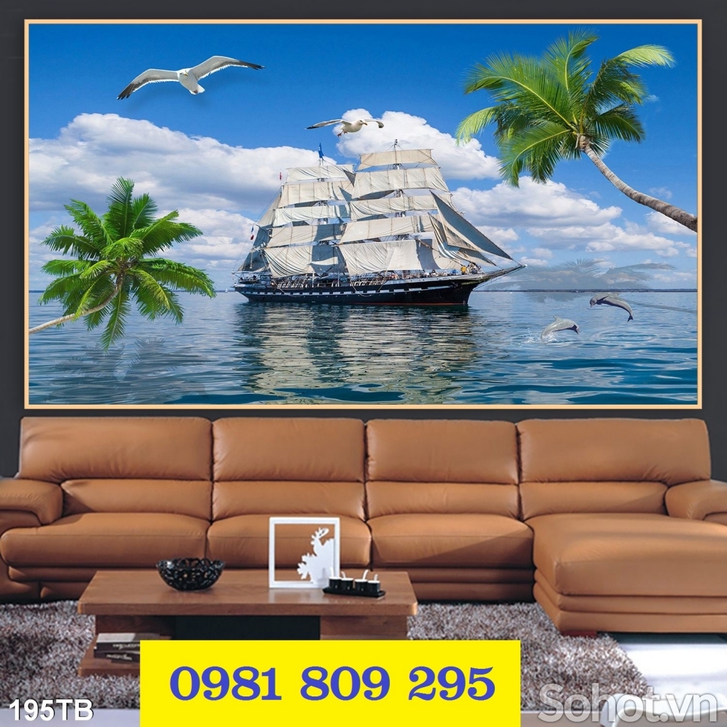 Tranh gạch 3d thuyền