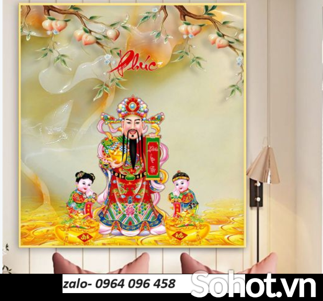 Tranh phúc lộc thọ -tranh gạch 3d phúc lộc thọ - CXC44