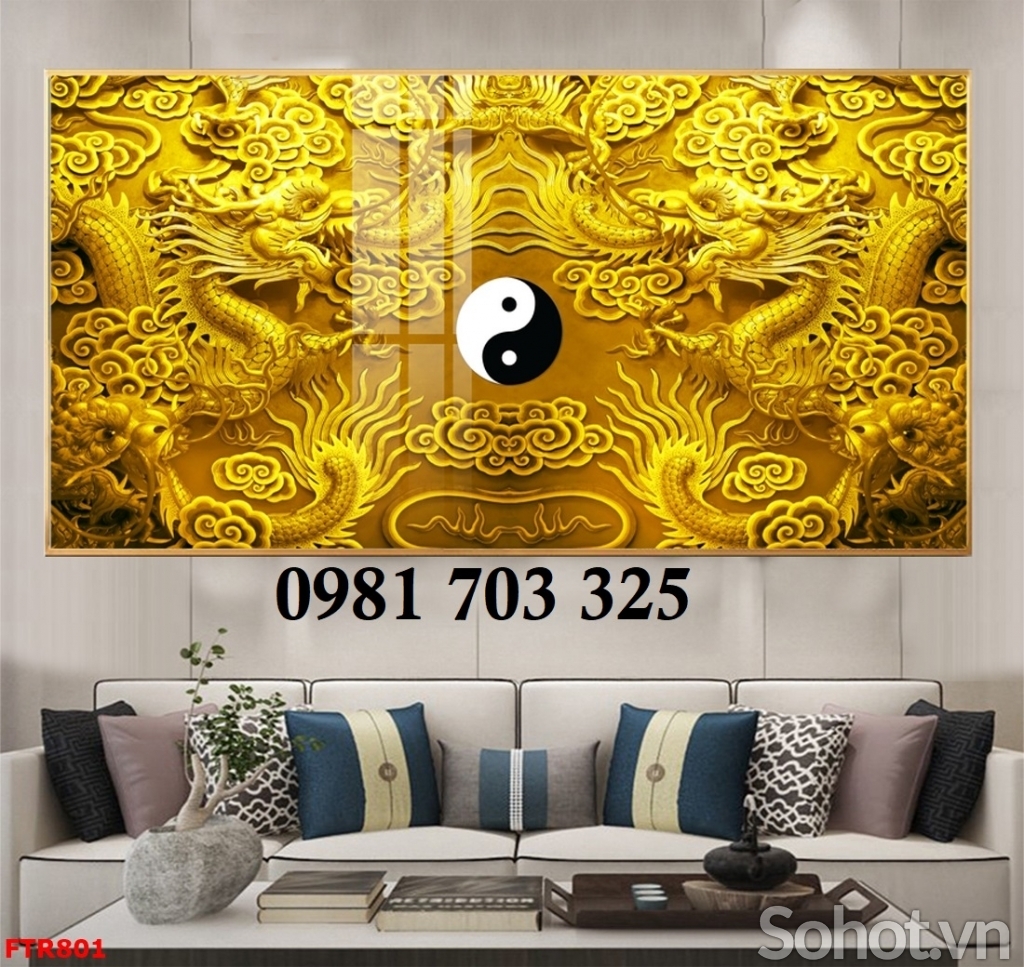 Gạch men 3D, tranh rồng phong thủy tài lộc
