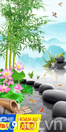 Tranh gạch 3d ốp tường khổ dọc - DXX44