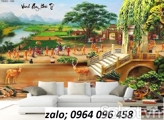 Tranh gạch 3d vinh quy bái tổ - XNV32