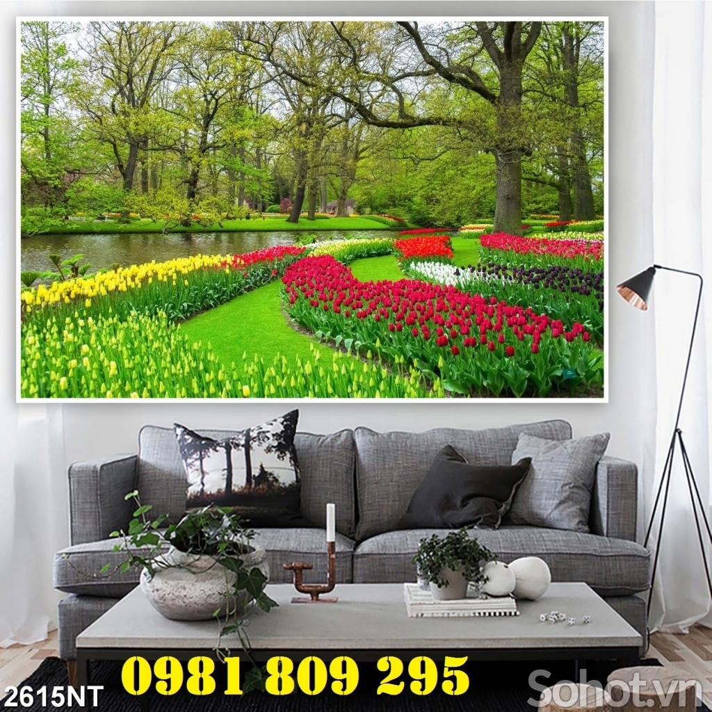 Gạch tranh tường 3d phòng khách HP309