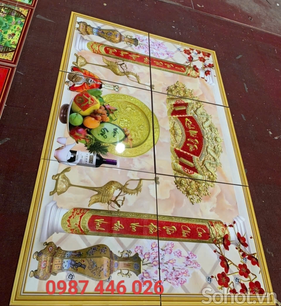 Tranh ban thờ, gạch tranh ốp tường phòng thờ