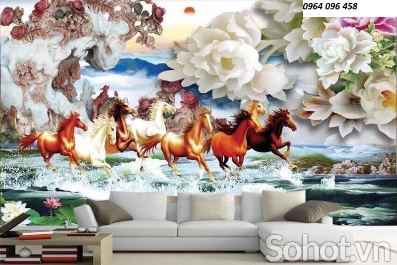 Tranh gạch ốp tường 3d mã đáo thành công - XCB913