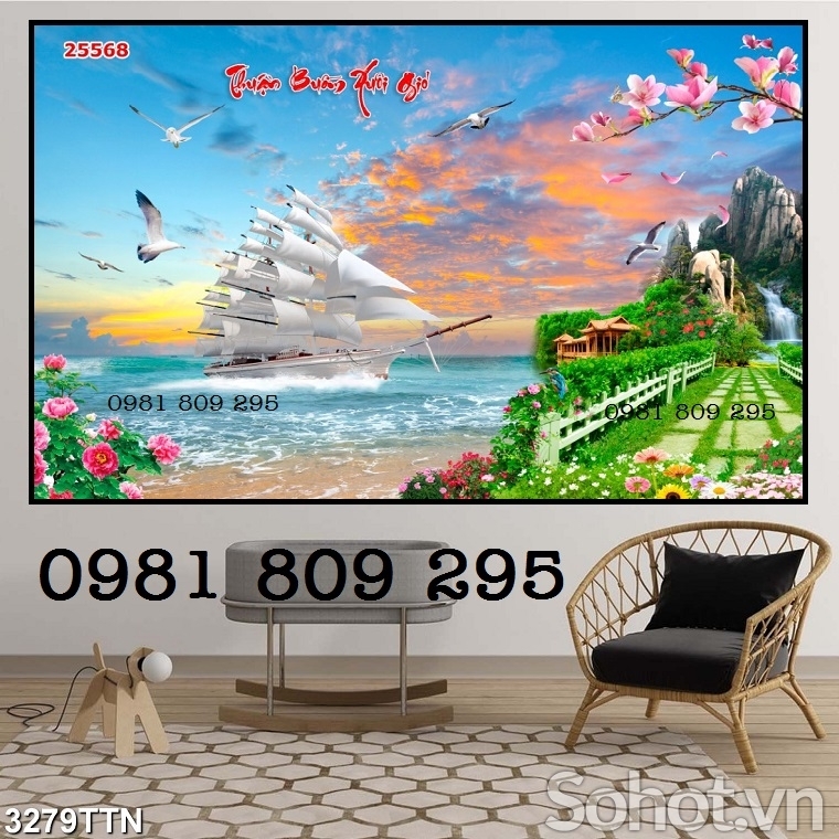 tranh phong cảnh, gạch tranh cảnh biển