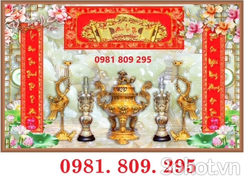 Mẫu gạch trang trí ban thờ 3d ngũ quả