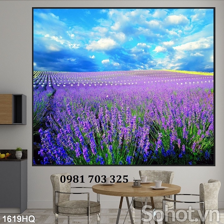 Tranh gạch 3d trang trí vườn hoa