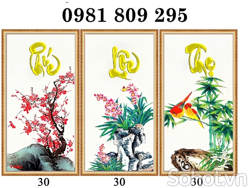 Tranh gạch chữ phúc lộc thọ HN9292