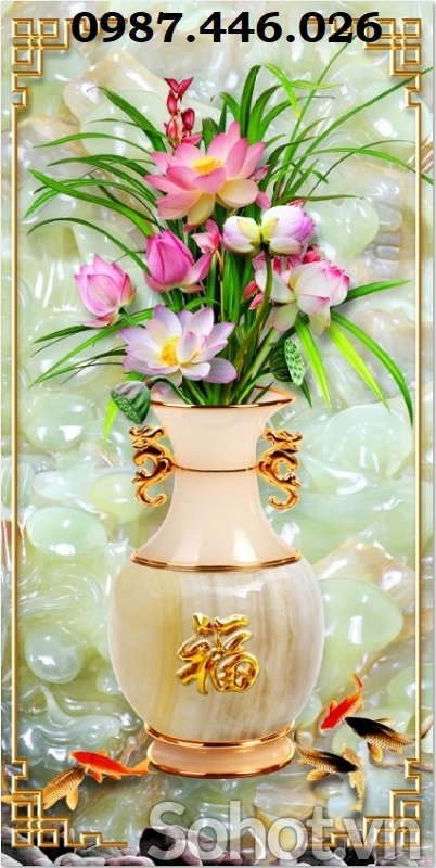 Gạch tranh hoa 3d tường đẹp HP273