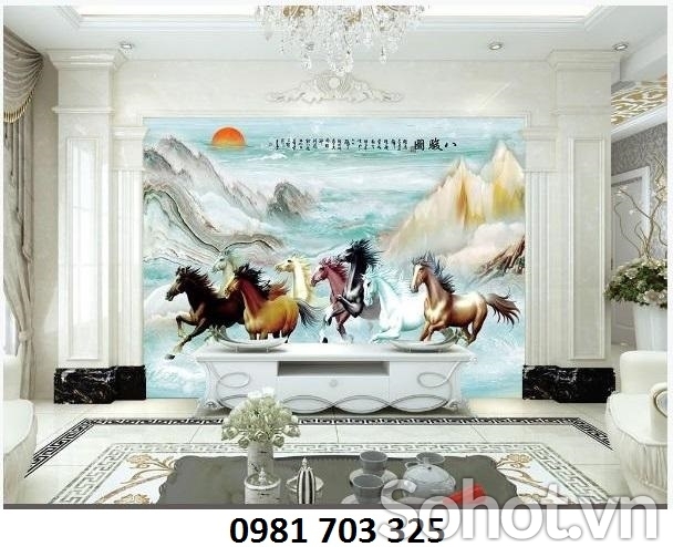 gạch tranh ốp tường phòng khách