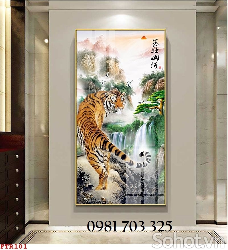 Gạch tranh phong thủy con hổ