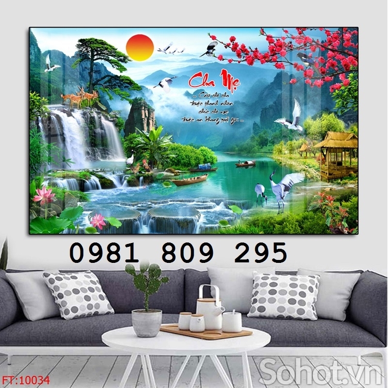 Tranh gạch men sơn thủy 3d