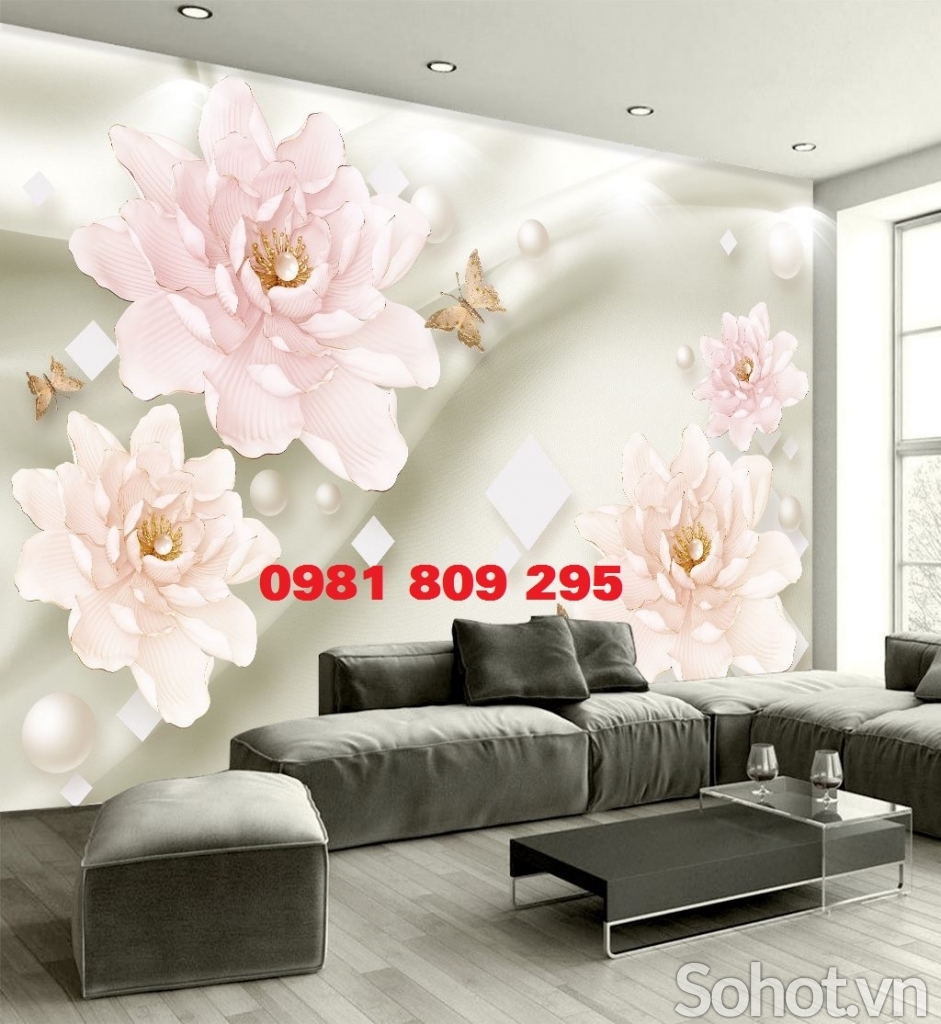 Gạch 3d phòng khách hoa ngọc JP564