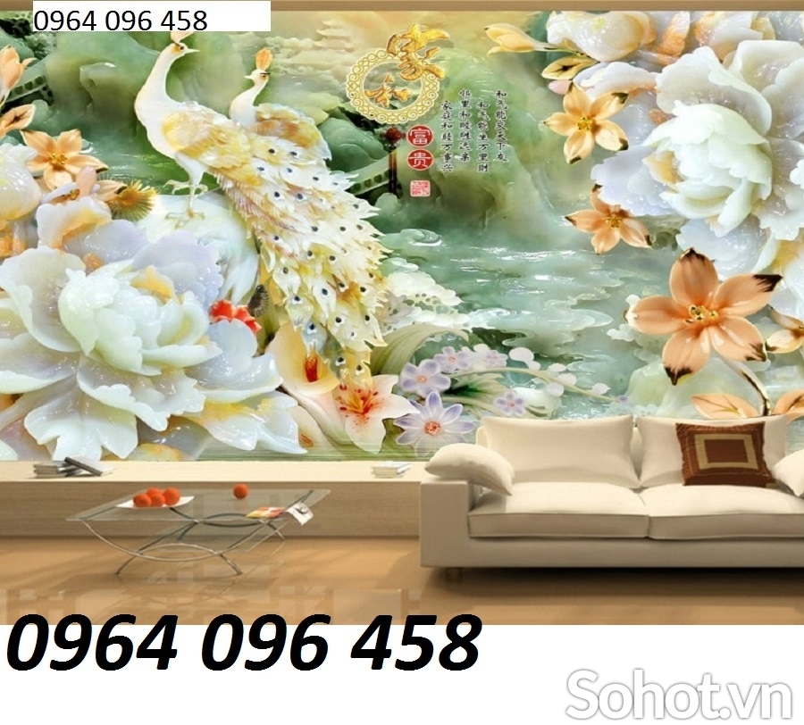 Tranh gạch 3d chim công - SCBVVC333