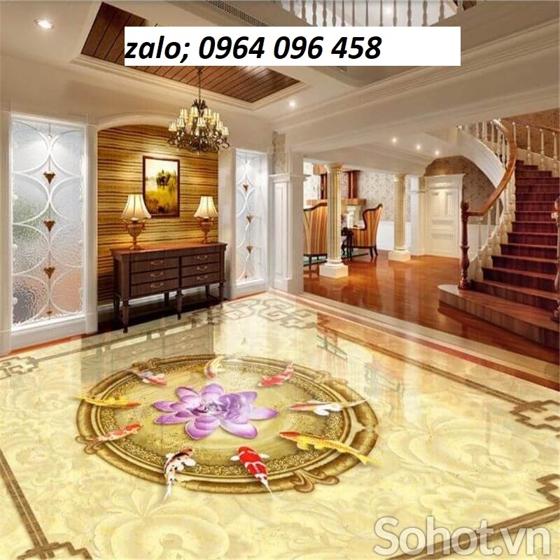 Tranh gạch 3d lát sàn phòng khách đẹp - CN955
