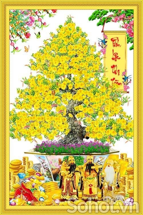 Tranh gạch 3d cây mai - GF32
