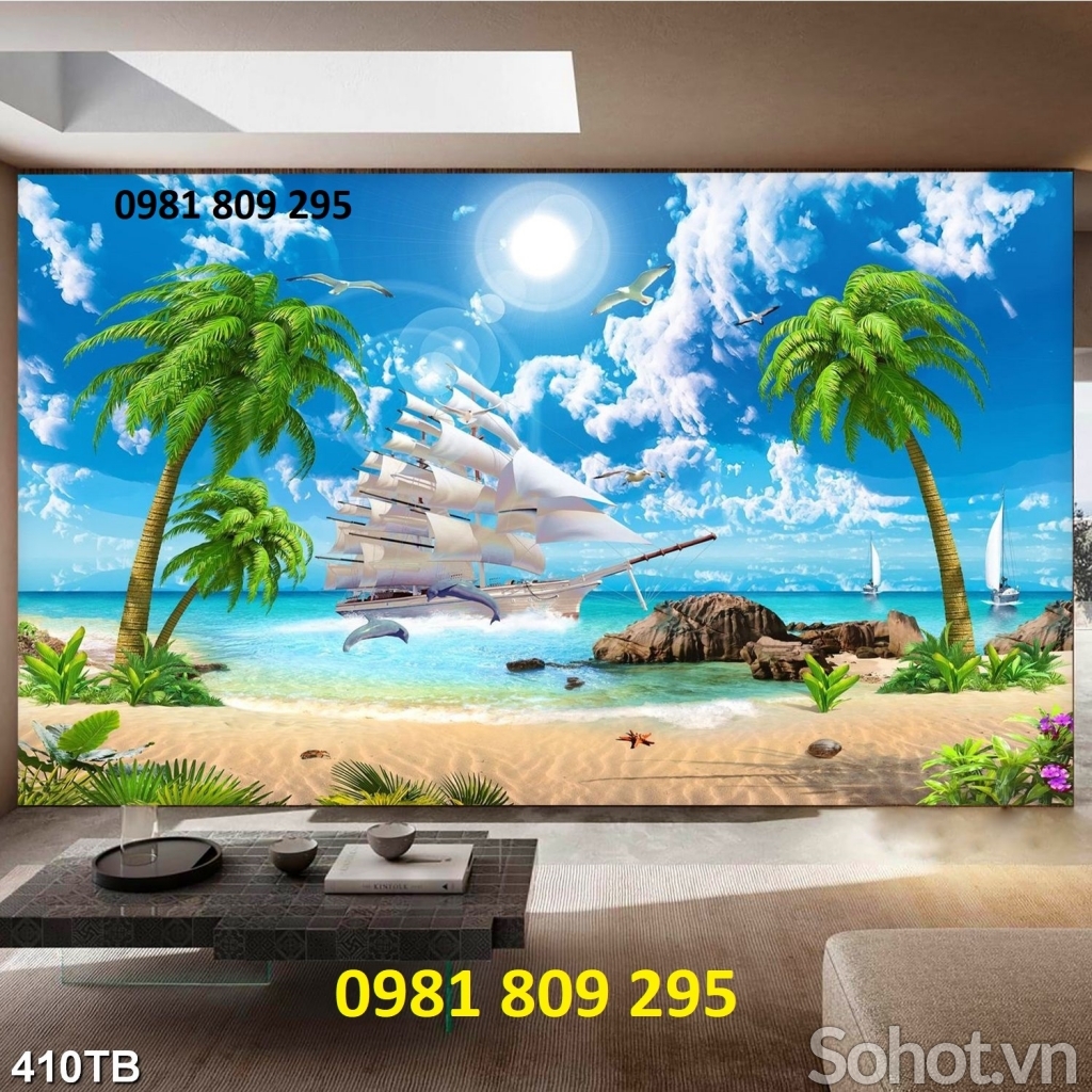 Mẫu ốp tường thuyền buồm