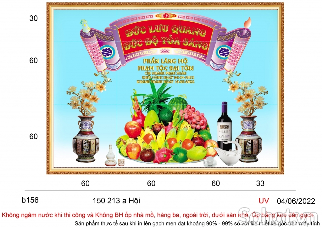 Tranh dán tường phòng thờ - gạch tranh 3D