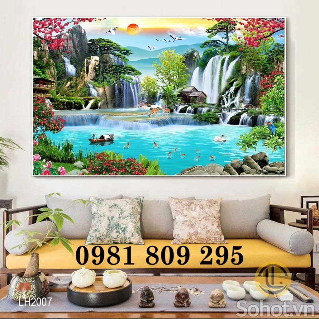 Gạch ốp tường 3d ,gạch tranh sơn thủy