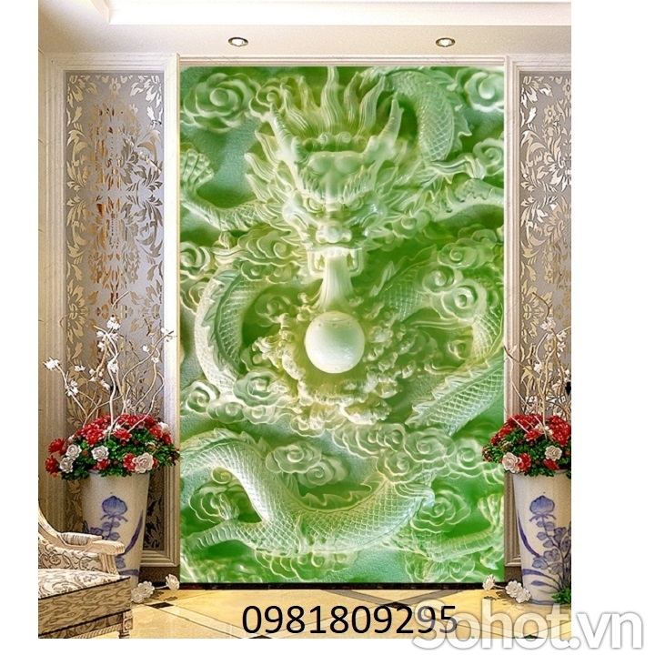 Tranh rồng đỏ, gạch tranh ốp tường