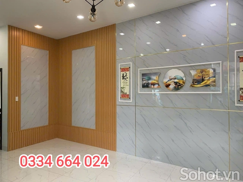Ốp tường nhựa vân đá PVC