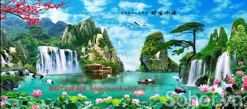 Gạch tranh thác nước HP98233