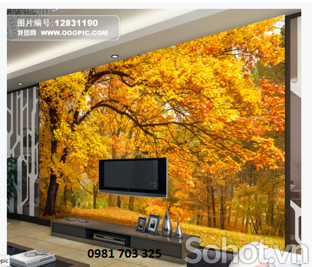 Tranh gạch phong cảnh mua thu