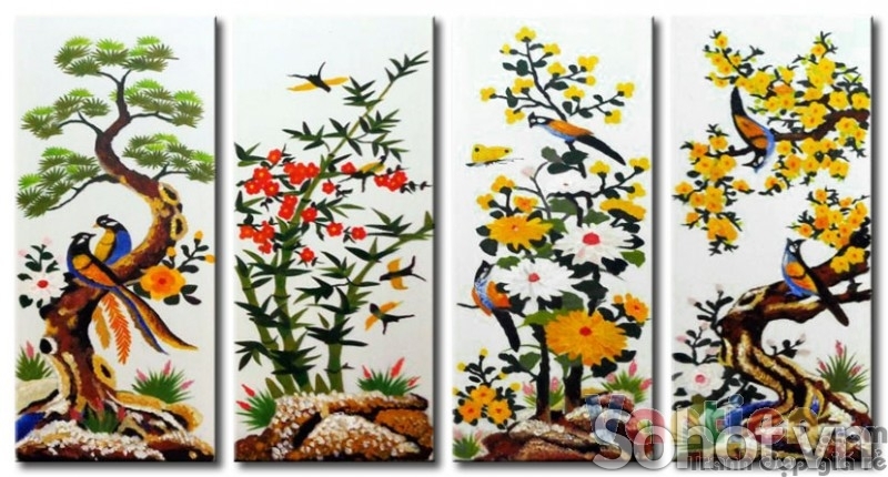 Tranh gạch 3d tứ quý - MCX422