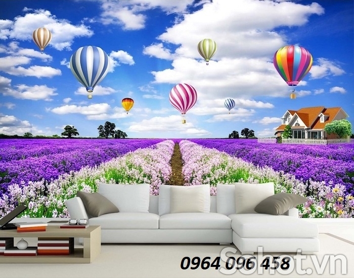 Tranh gạch 3d phong cảnh vườn hoa - CMMN66