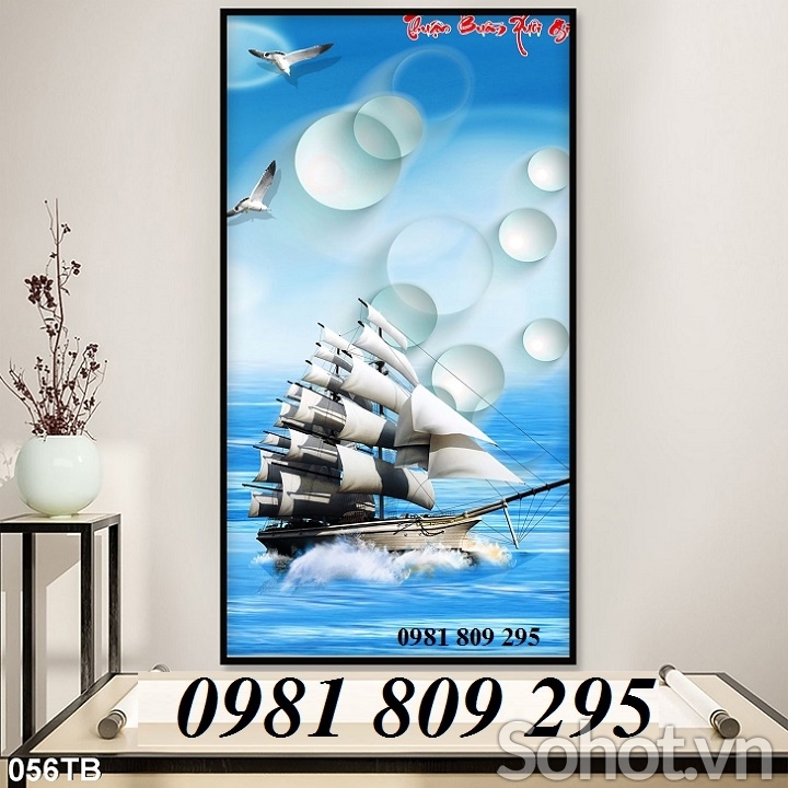 Tranh gạch men - tranh thuyền buồm - gạch tranh