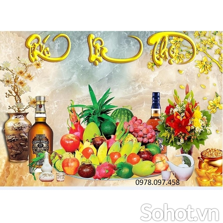 Tranh phòng thờ- tranh gạch 3D