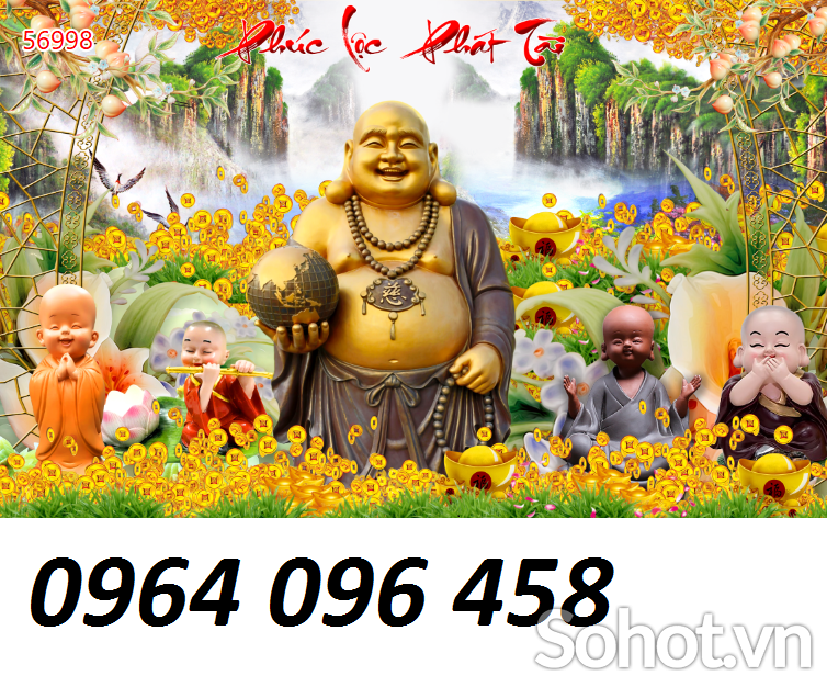 Tranh gạch phật di lặc 3d - HDCX33
