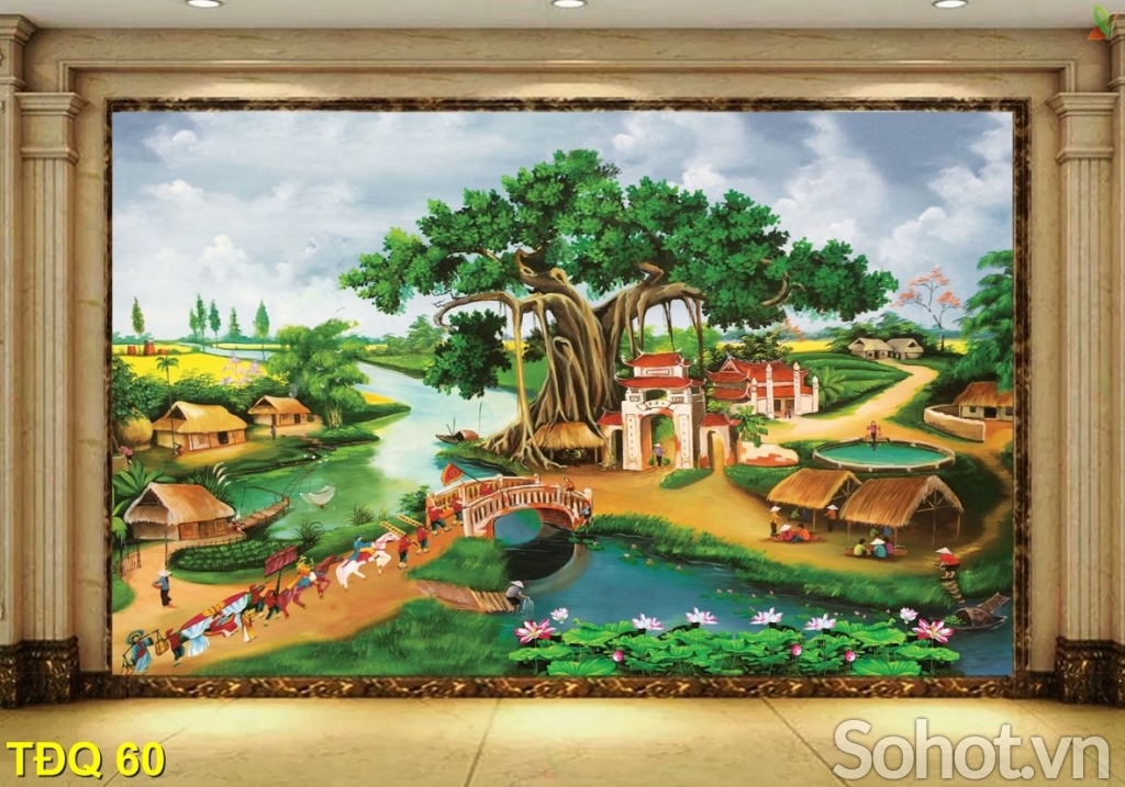 mẫu tranh 3d đồng quê - 78H