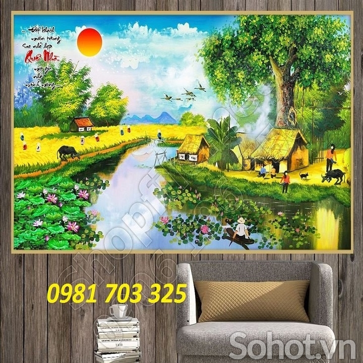 Gạch tranh đồng quê 3D trang trí