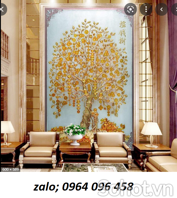 Tranh gạch men cây tiền - SKGC44
