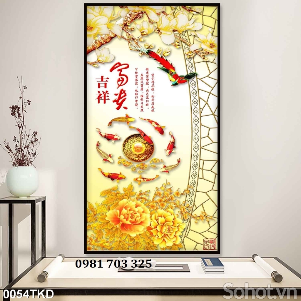 Tranh gạch 3D khổ đứng đẹp