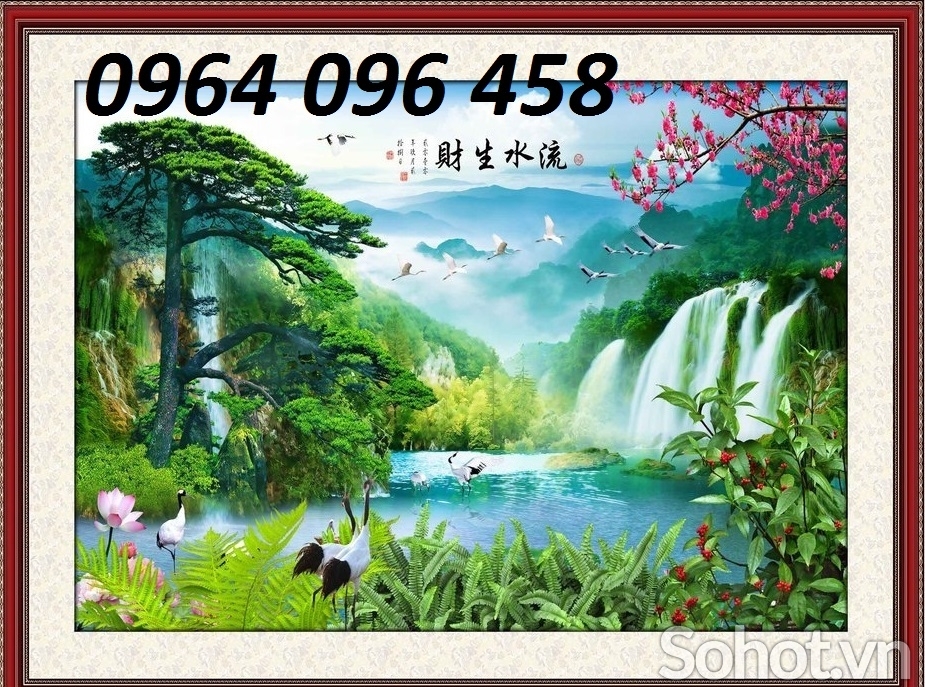 Tranh gạch 3d phong cảnh sơn thủy hữu tình - KMN77