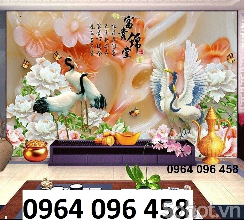 Tranh 3d - gạch tranh 3d phòng khách - QPO98